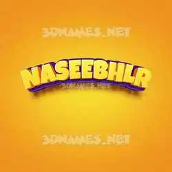 naseebhlr in Orange Toon style - 3D name wallpaper