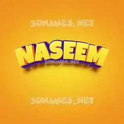 naseem in Orange Toon style - 3D name wallpaper