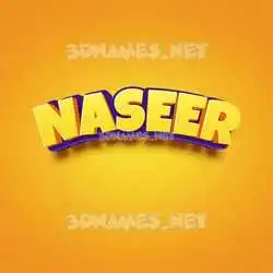 naseer in Orange Toon style - 3D name wallpaper