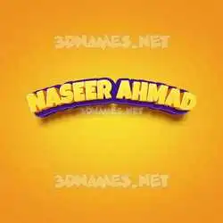 naseer ahmad in Orange Toon style - 3D name wallpaper