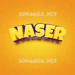 naser in Orange Toon style - 3D name wallpaper