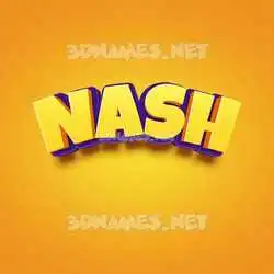 nash in Orange Toon style - 3D name wallpaper
