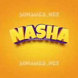 nasha in Orange Toon style - 3D name wallpaper