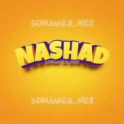 nashad in Orange Toon style - 3D name wallpaper