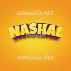 nashal in Orange Toon style - 3D name wallpaper