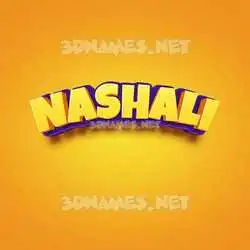 nashali in Orange Toon style - 3D name wallpaper