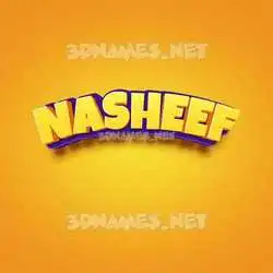 nasheef in Orange Toon style - 3D name wallpaper