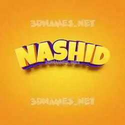 nashid in Orange Toon style - 3D name wallpaper