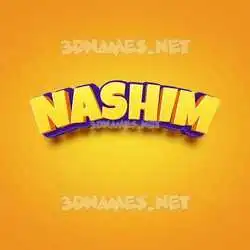nashim in Orange Toon style - 3D name wallpaper