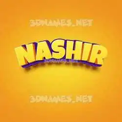 nashir in Orange Toon style - 3D name wallpaper