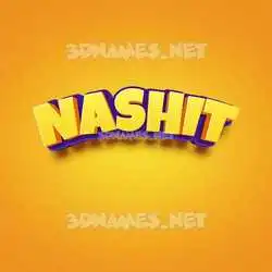nashit in Orange Toon style - 3D name wallpaper