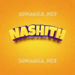 nashith in Orange Toon style - 3D name wallpaper