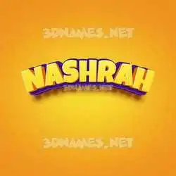 nashrah in Orange Toon style - 3D name wallpaper