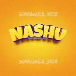 nashu in Orange Toon style - 3D name wallpaper