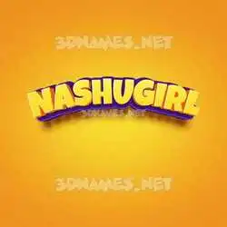 nashugirl in Orange Toon style - 3D name wallpaper