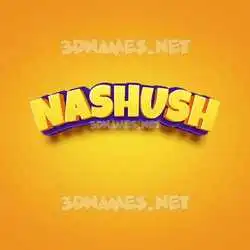 nashush in Orange Toon style - 3D name wallpaper