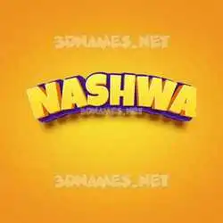 nashwa in Orange Toon style - 3D name wallpaper