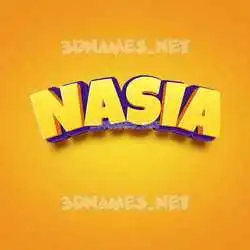nasia in Orange Toon style - 3D name wallpaper