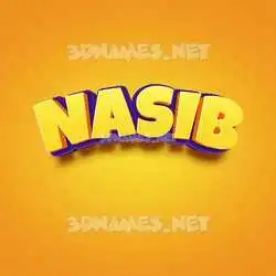nasib in Orange Toon style - 3D name wallpaper