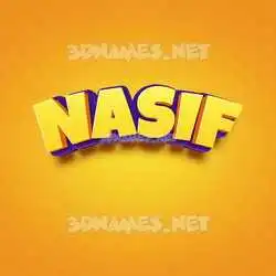 nasif in Orange Toon style - 3D name wallpaper