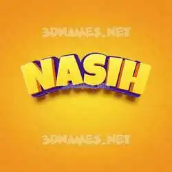 nasih in Orange Toon style - 3D name wallpaper