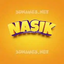 nasik in Orange Toon style - 3D name wallpaper