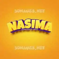 nasima in Orange Toon style - 3D name wallpaper