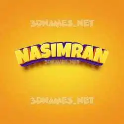 nasimran in Orange Toon style - 3D name wallpaper
