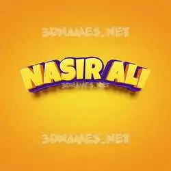 nasir ali in Orange Toon style - 3D name wallpaper