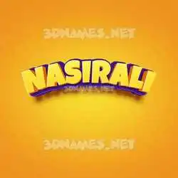 nasirali in Orange Toon style - 3D name wallpaper