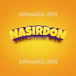 nasirdon in Orange Toon style - 3D name wallpaper