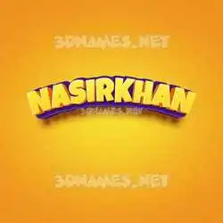 nasirkhan in Orange Toon style - 3D name wallpaper