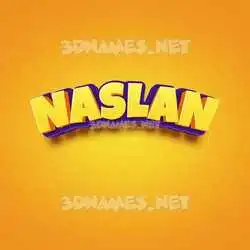 naslan in Orange Toon style - 3D name wallpaper