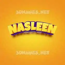 nasleen in Orange Toon style - 3D name wallpaper