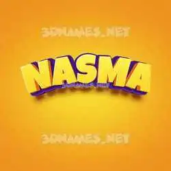 nasma in Orange Toon style - 3D name wallpaper