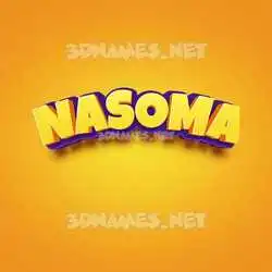 nasoma in Orange Toon style - 3D name wallpaper