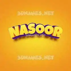nasoor in Orange Toon style - 3D name wallpaper