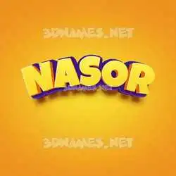nasor in Orange Toon style - 3D name wallpaper