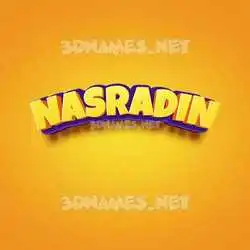 nasradin in Orange Toon style - 3D name wallpaper