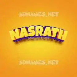 nasrath in Orange Toon style - 3D name wallpaper