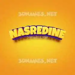 nasredine in Orange Toon style - 3D name wallpaper