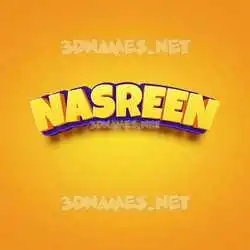 nasreen in Orange Toon style - 3D name wallpaper