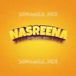 nasreena in Orange Toon style - 3D name wallpaper