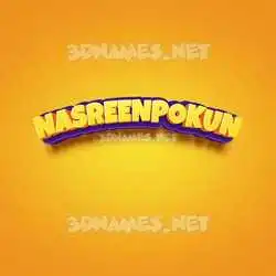 nasreenpokun in Orange Toon style - 3D name wallpaper