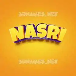 nasri in Orange Toon style - 3D name wallpaper