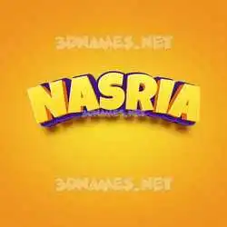 nasria in Orange Toon style - 3D name wallpaper