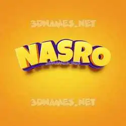 nasro in Orange Toon style - 3D name wallpaper