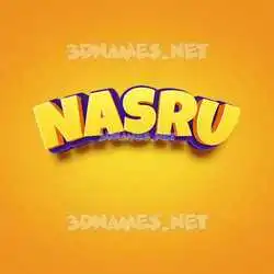 nasru in Orange Toon style - 3D name wallpaper
