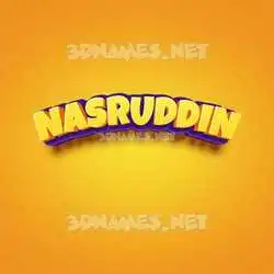 nasruddin in Orange Toon style - 3D name wallpaper