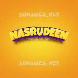 nasrudeen in Orange Toon style - 3D name wallpaper
